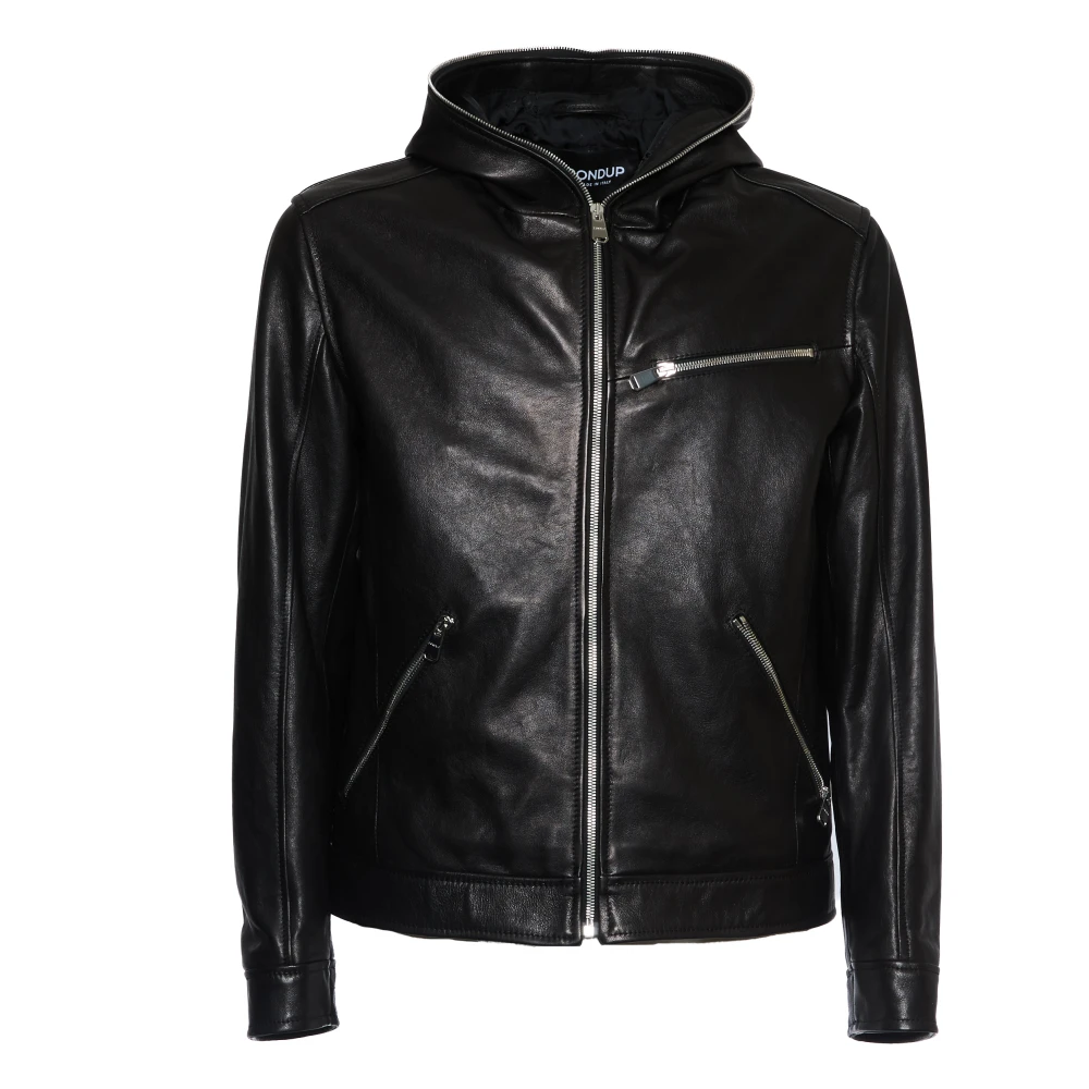 Dondup Zwarte Bikerjas met Ritszakken Black Heren