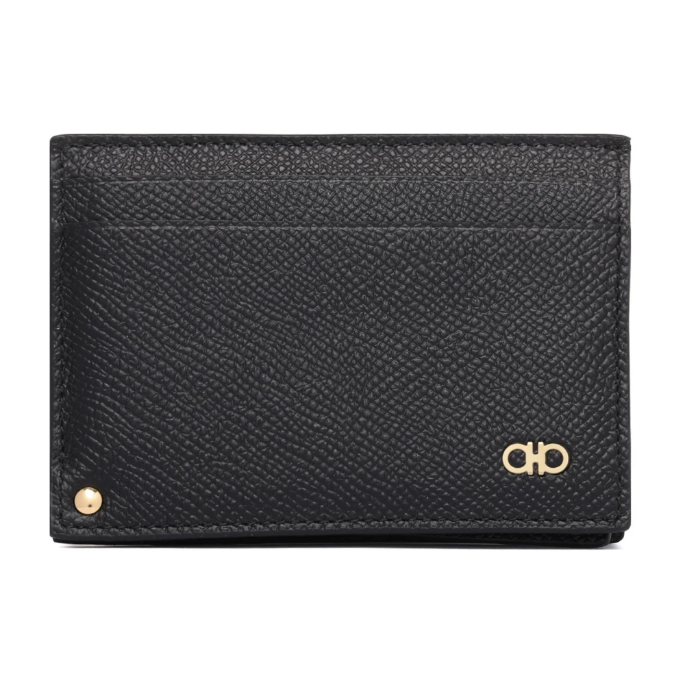 Salvatore Ferragamo Zwarte Kaarthouder met Klein Logo Black Heren