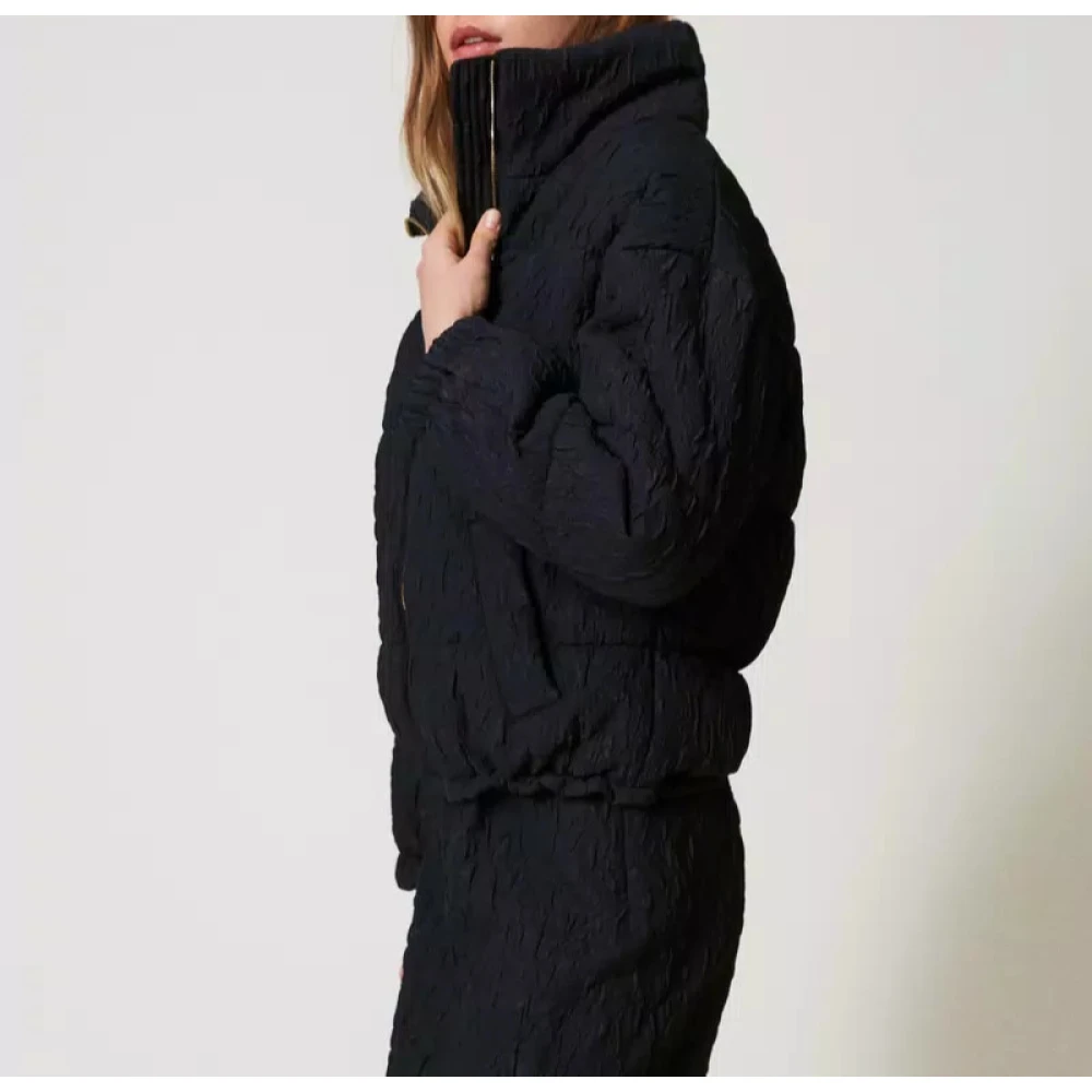 Twinset Korte Gewatteerde Jas Art. 242At2023 Black Dames