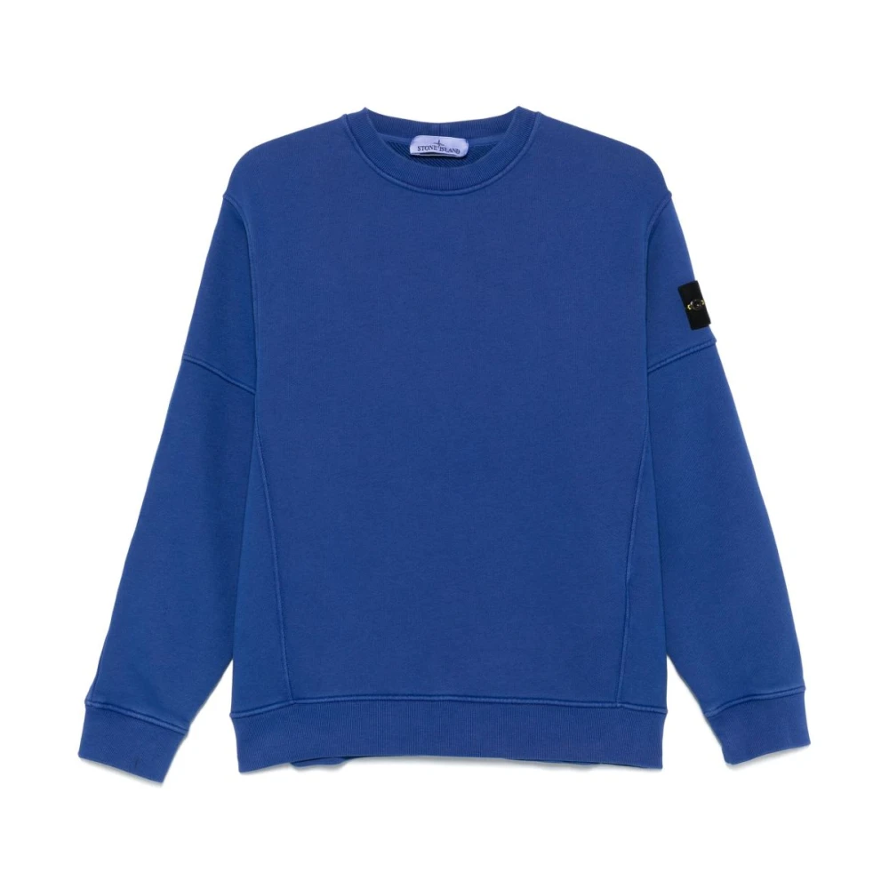 Stone Island Blauwe Sweater met Kompasapplicatie Blue Heren
