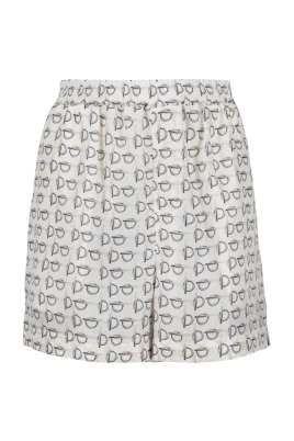 Silke Straight Fit Logo Print Shorts