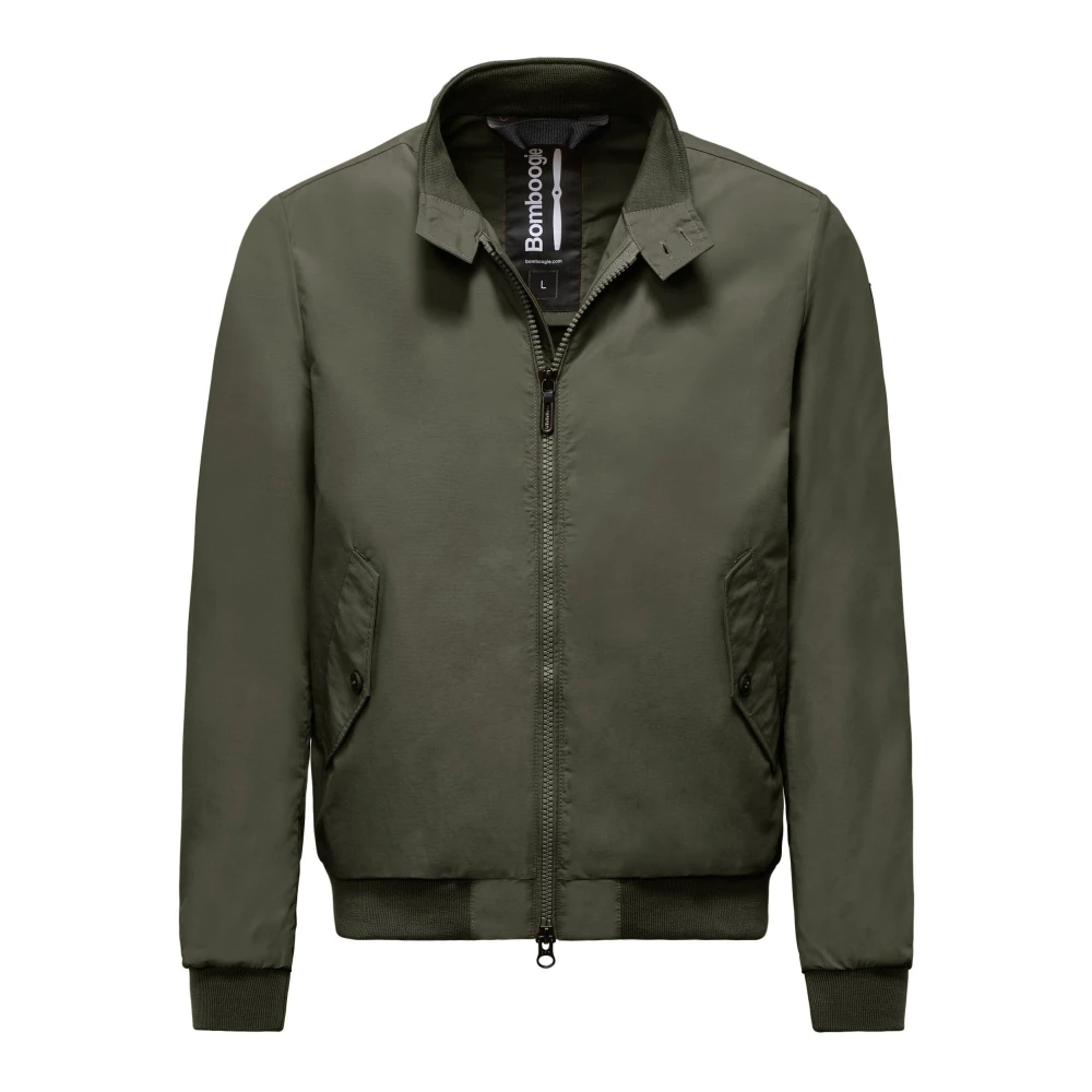 Bomboogie Men's Green Unlined Bomber Jacket With High Neck - Bomber Jackets - 2XL - Jackets