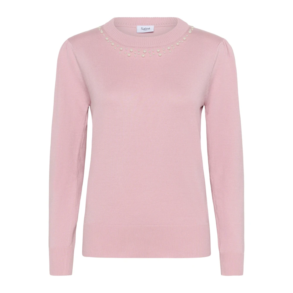 Saint Tropez Rosa Nektar Cardigan med pärl detalj Pink, Dam