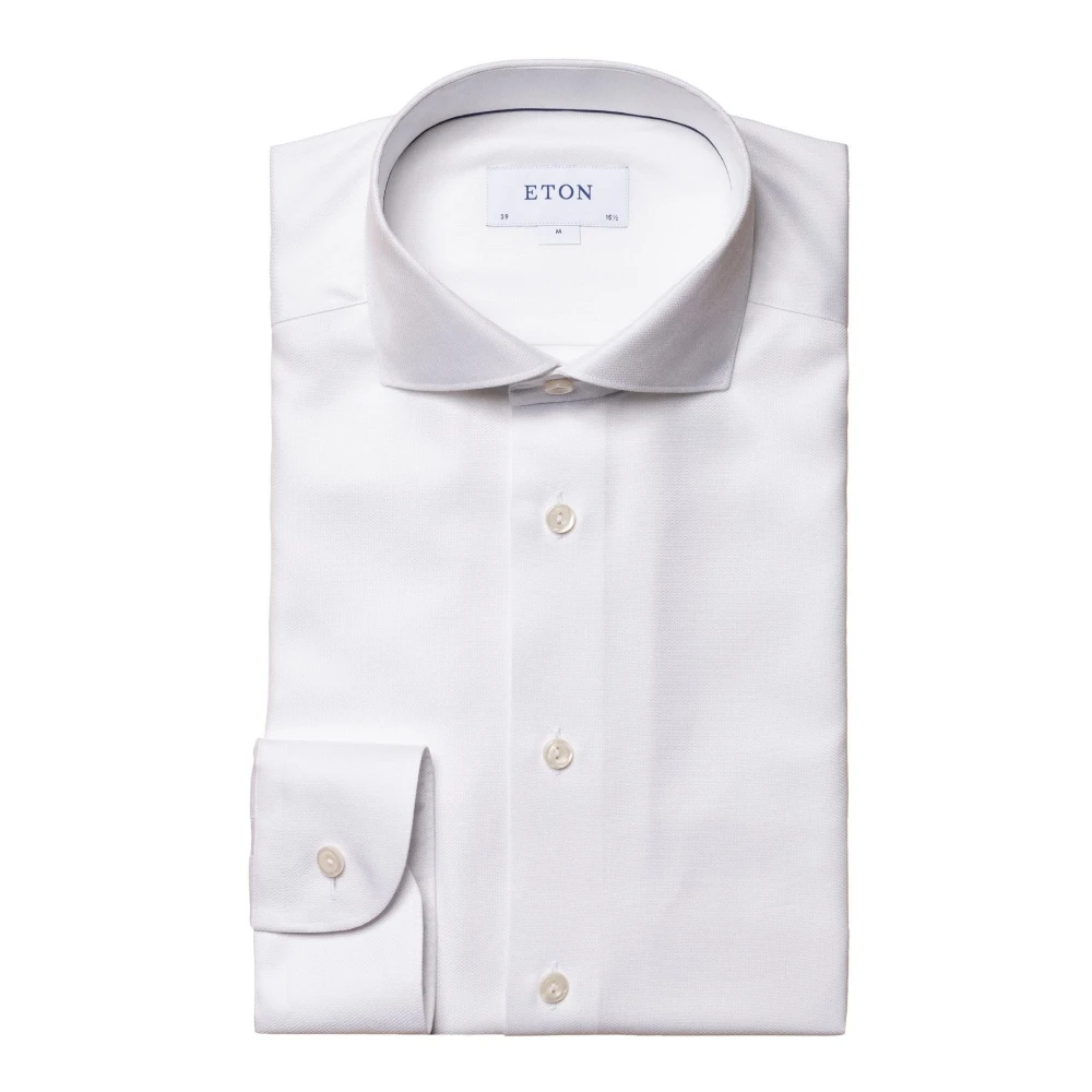 Eton Witte overhemden met lange mouwen White Heren