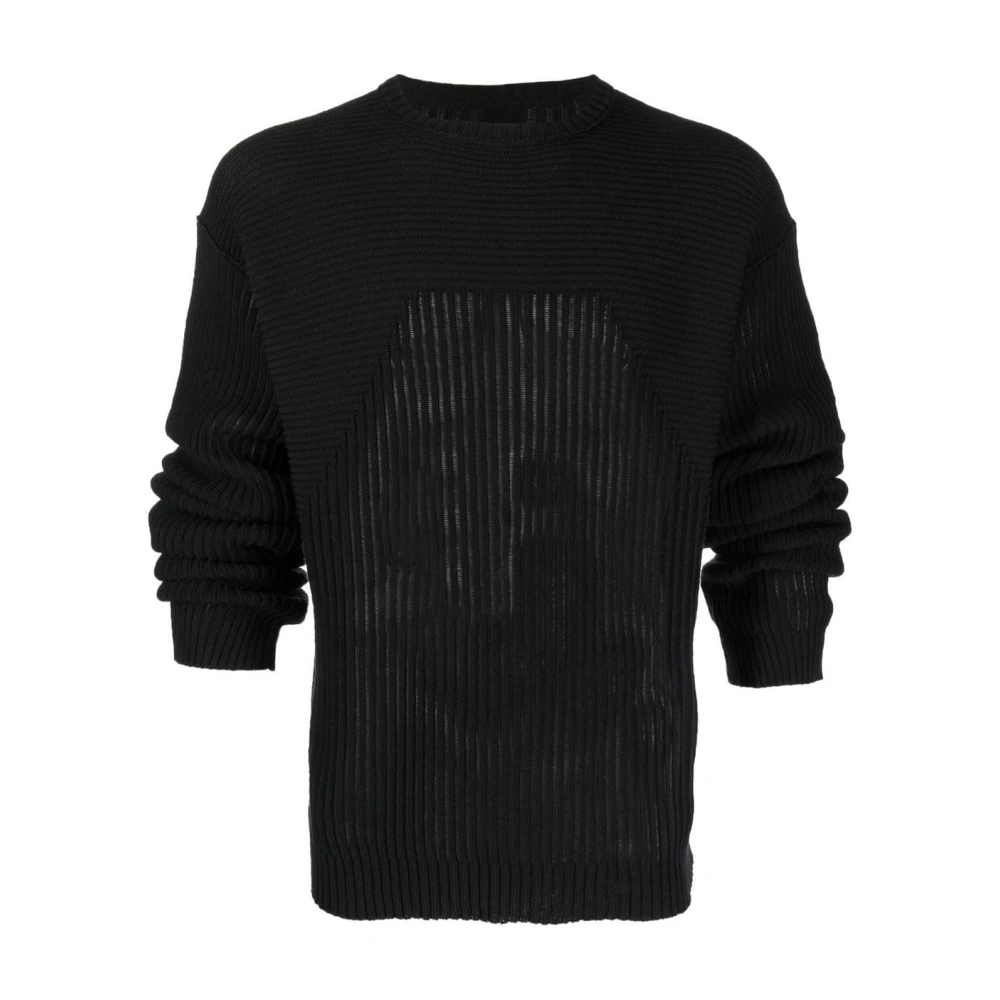 Rick Owens Zwarte Gebreide Turtle Neck Sweater Black Heren