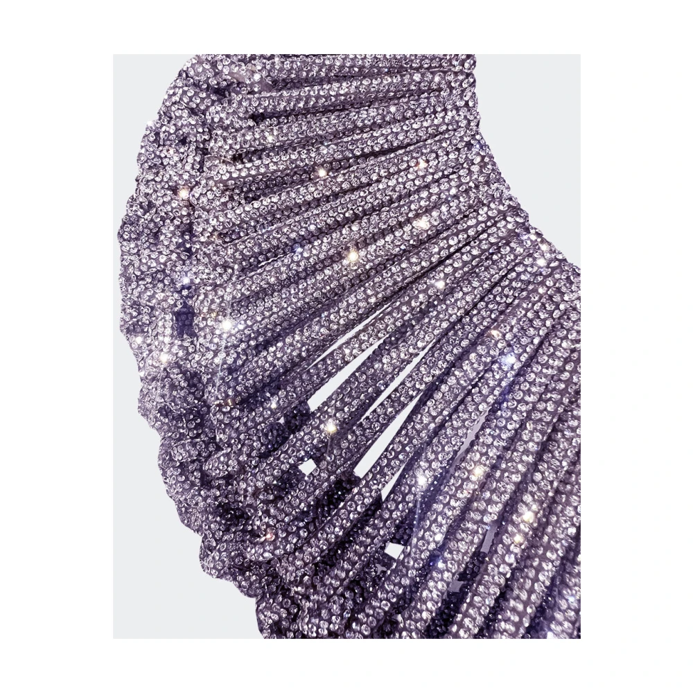 Hibourama Ronde Kristallen Clutch Tas Purple Dames