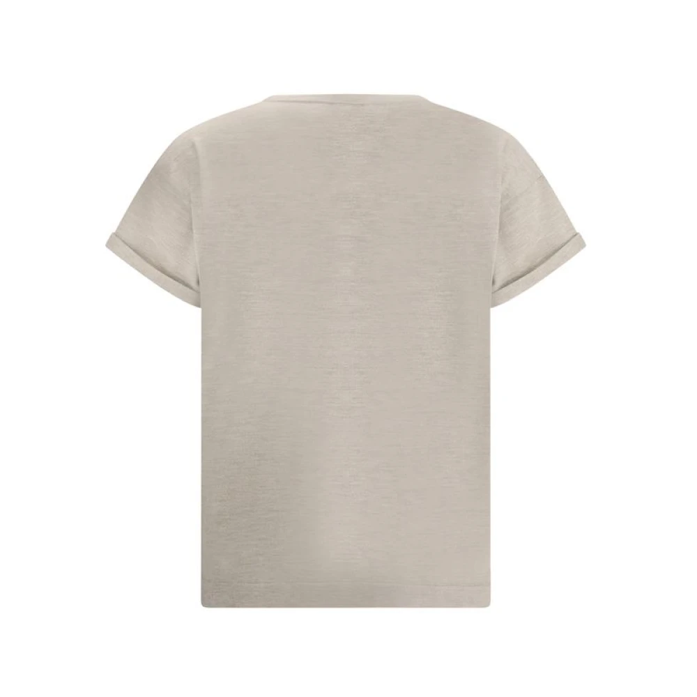BRUNELLO CUCINELLI Kasjmier Glitter T-shirt Beige Dames