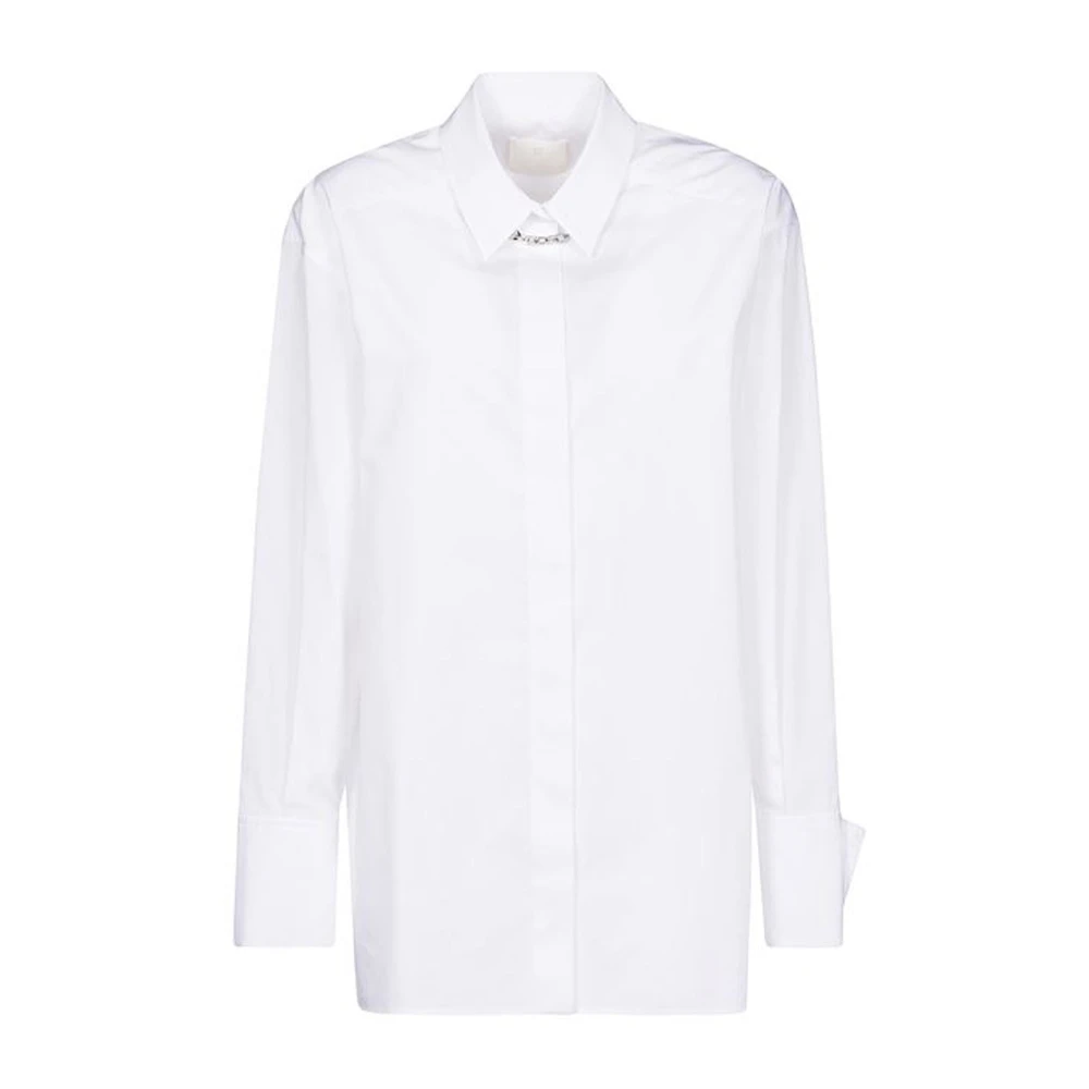 Givenchy Witte Katoenen Overhemd met Voorste Kettingdetail White Dames