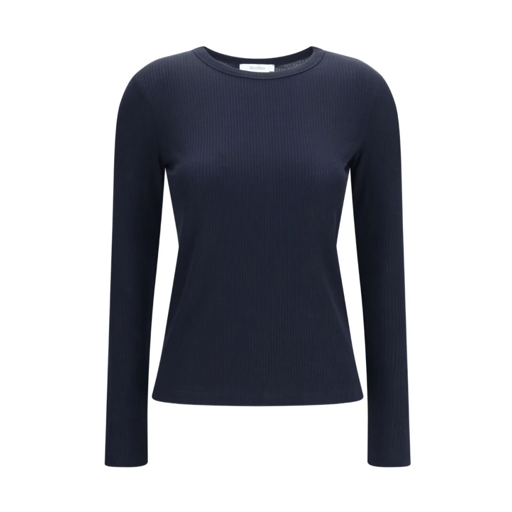Max Mara Salmone Long Sleeve Top - Female - Long Sleeve T-Shirts - Blue - S - Tops