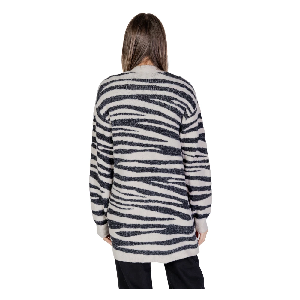Jacqueline de Yong Luipaardprint Gebreide Trui Gray Dames