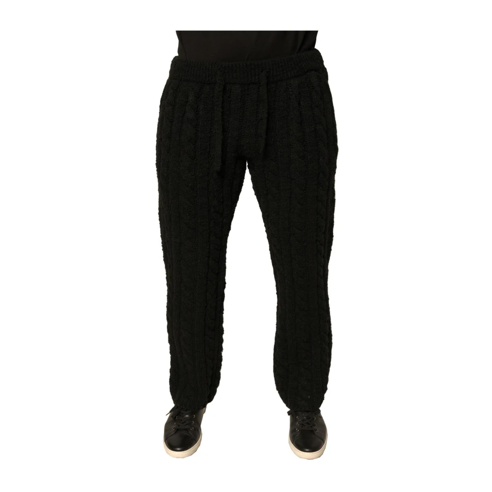 Dolce & Gabbana Men's Black Luxury Wool Knit Pants