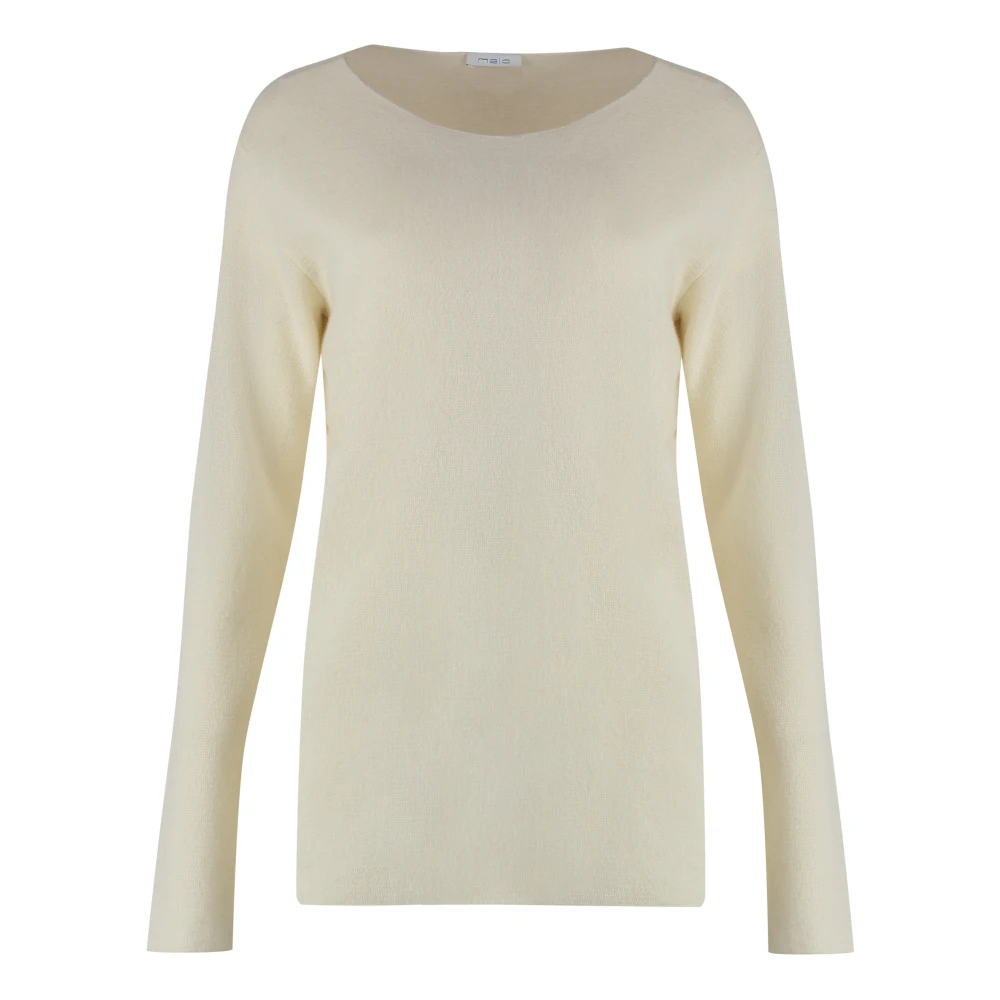 Malo Zachte Cashmere Blend Pullover Trui Beige Dames