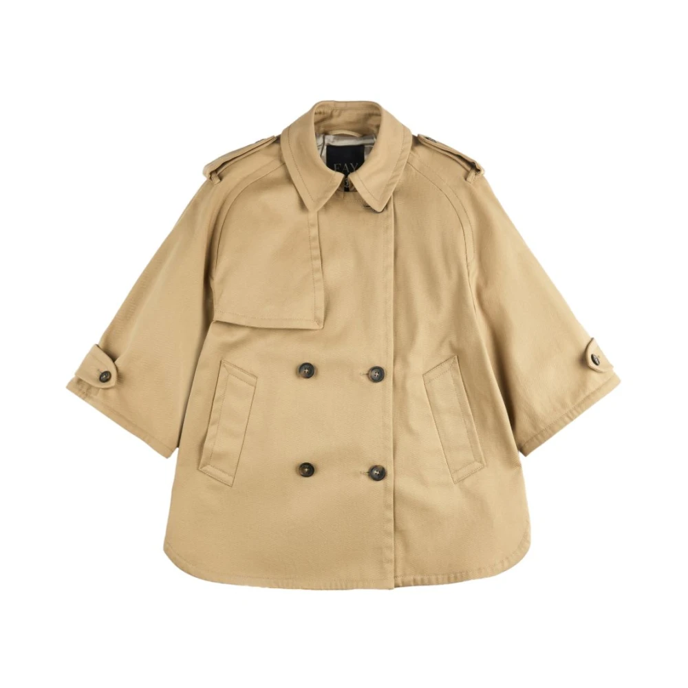 Fay Vrouw Bruin Jassen Dames, M, Katoen, Caban Trenchcoat