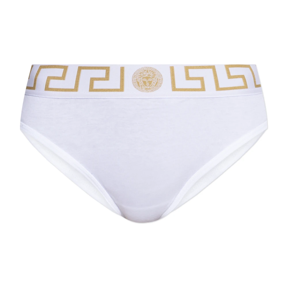Versace Women's White Greca Border Briefs