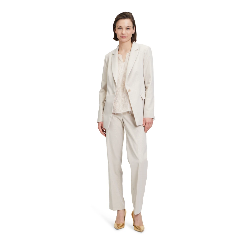 Betty & Co Zakelijke blazer met zakken Beige Dames