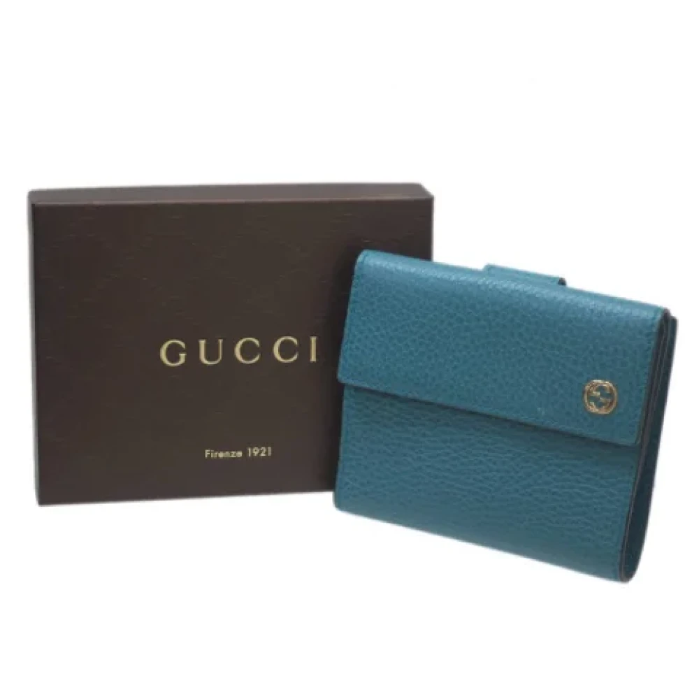 Gucci Vintage Pre-owned Leather wallets Blue Dames