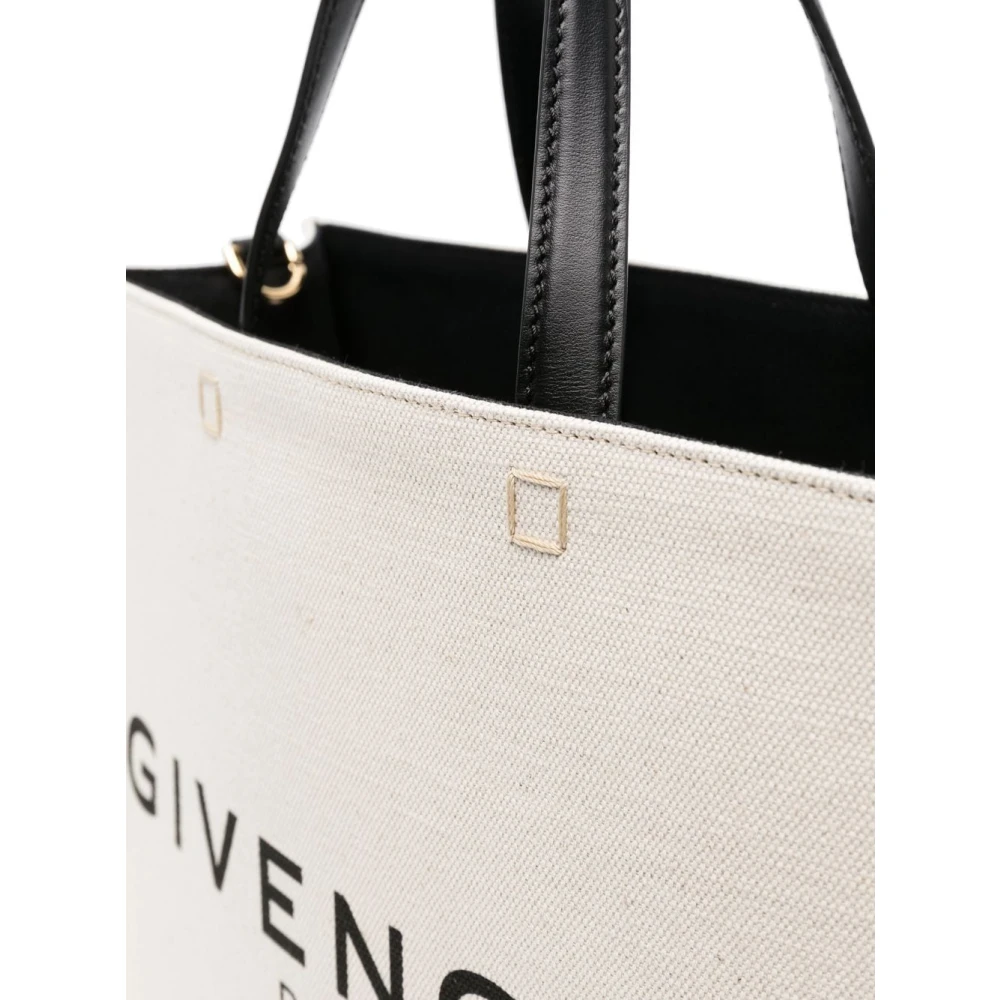 Givenchy Beige Canvas Tote Bag met Logo Print Beige Dames
