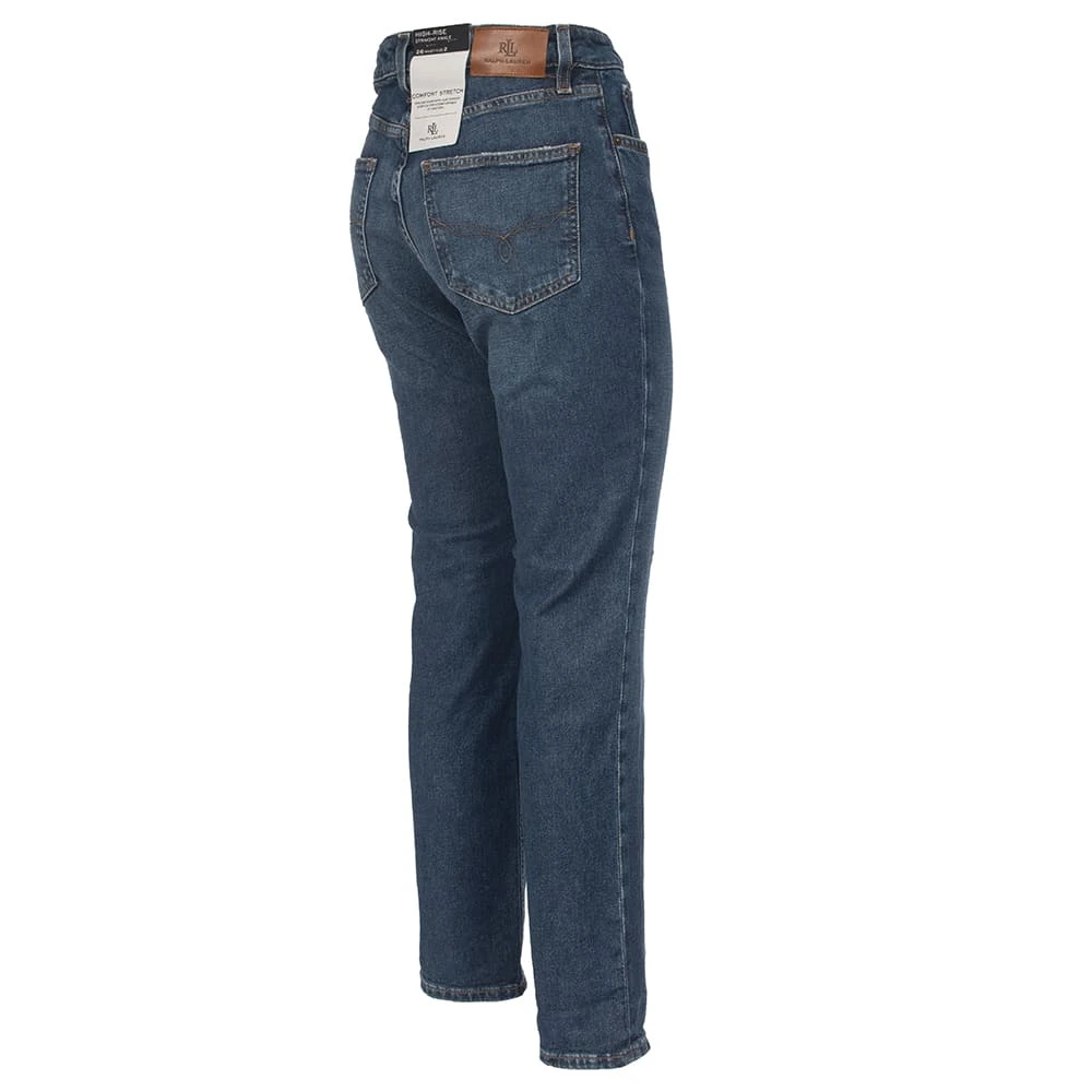 Ralph Lauren High Waist Straight Fit Denim Jeans Blue Dames