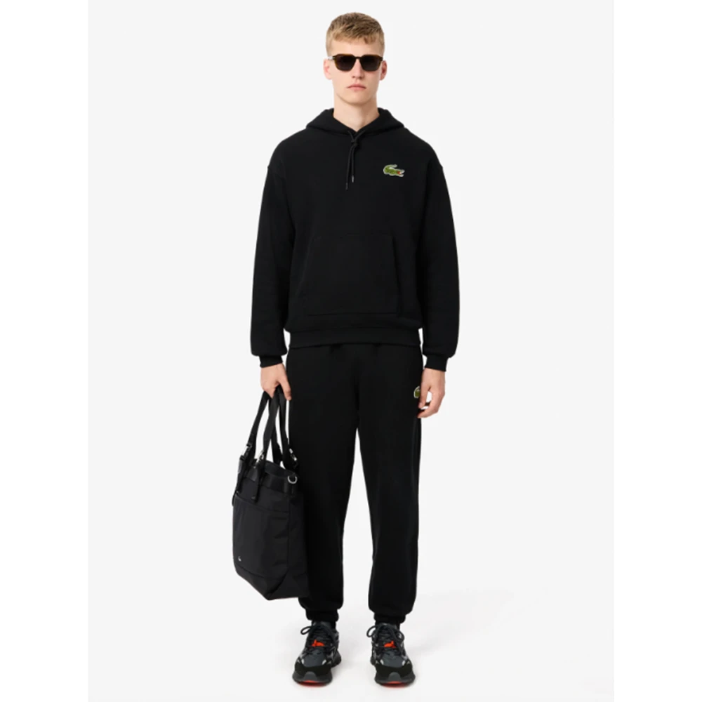 Lacoste Hoodie Loose Fit Zwart Black Heren