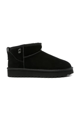 Svarta Faux-Shearling Ankelboots
