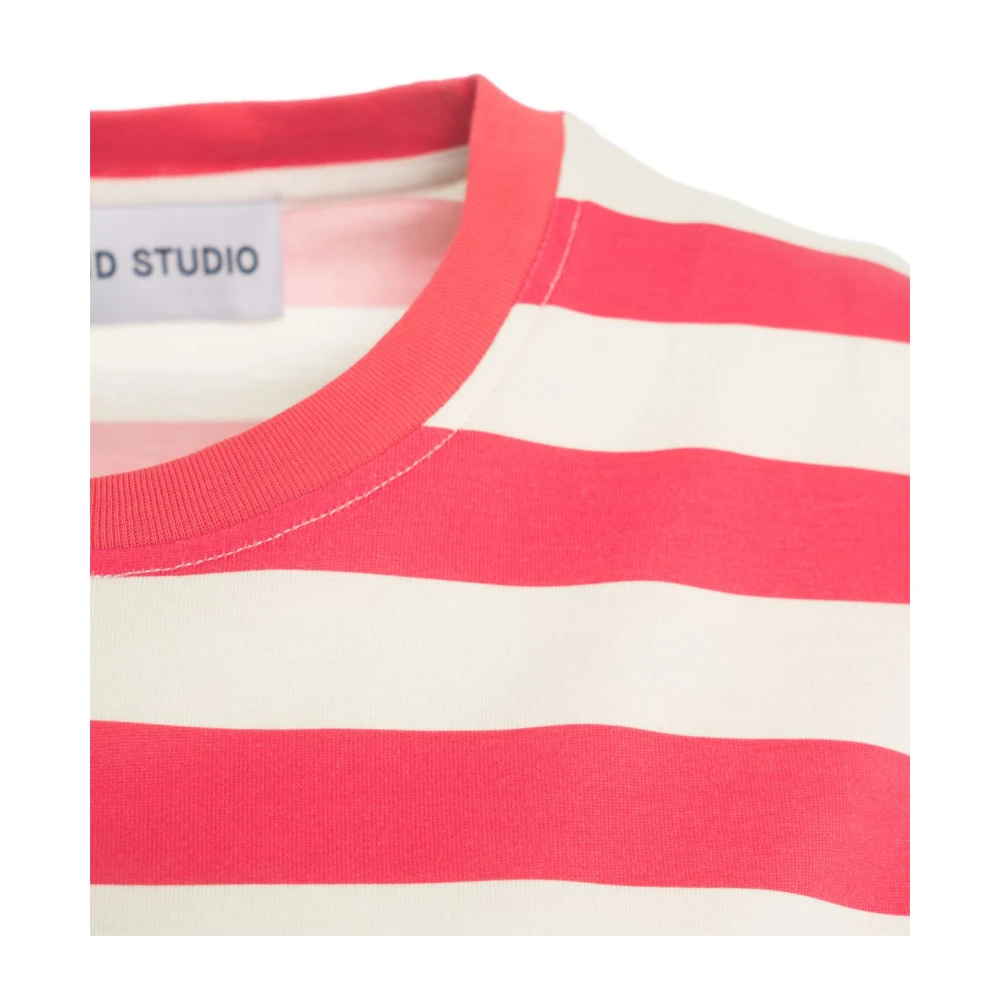 Stand Studio Gestreept T-shirt Rood met Franje Red Dames