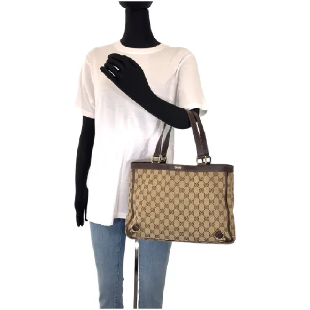 Gucci Vintage Pre-owned Canvas handbags Beige Dames