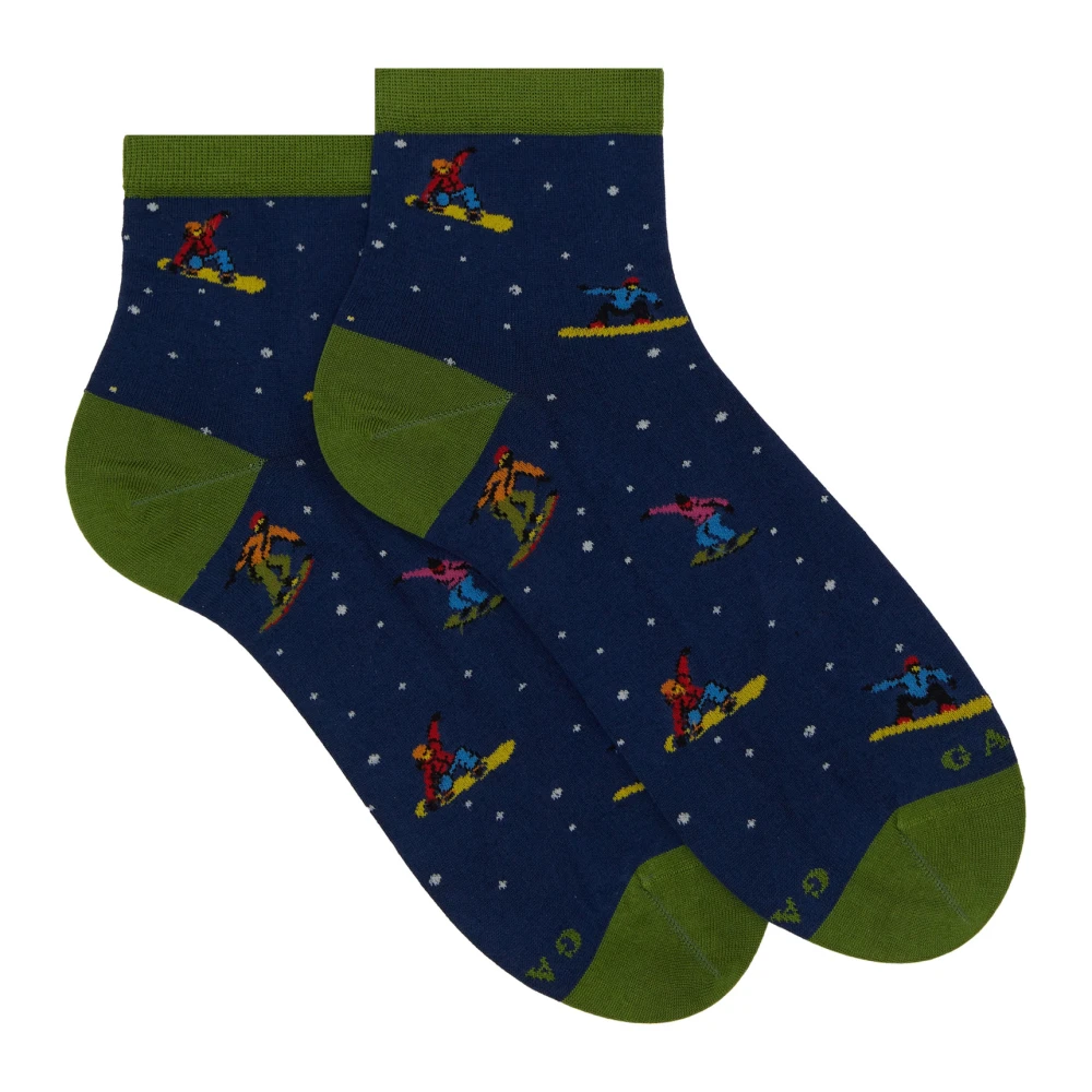 Gallo Blauwe Snowboard Lage Katoenen Sokken Multicolor Dames