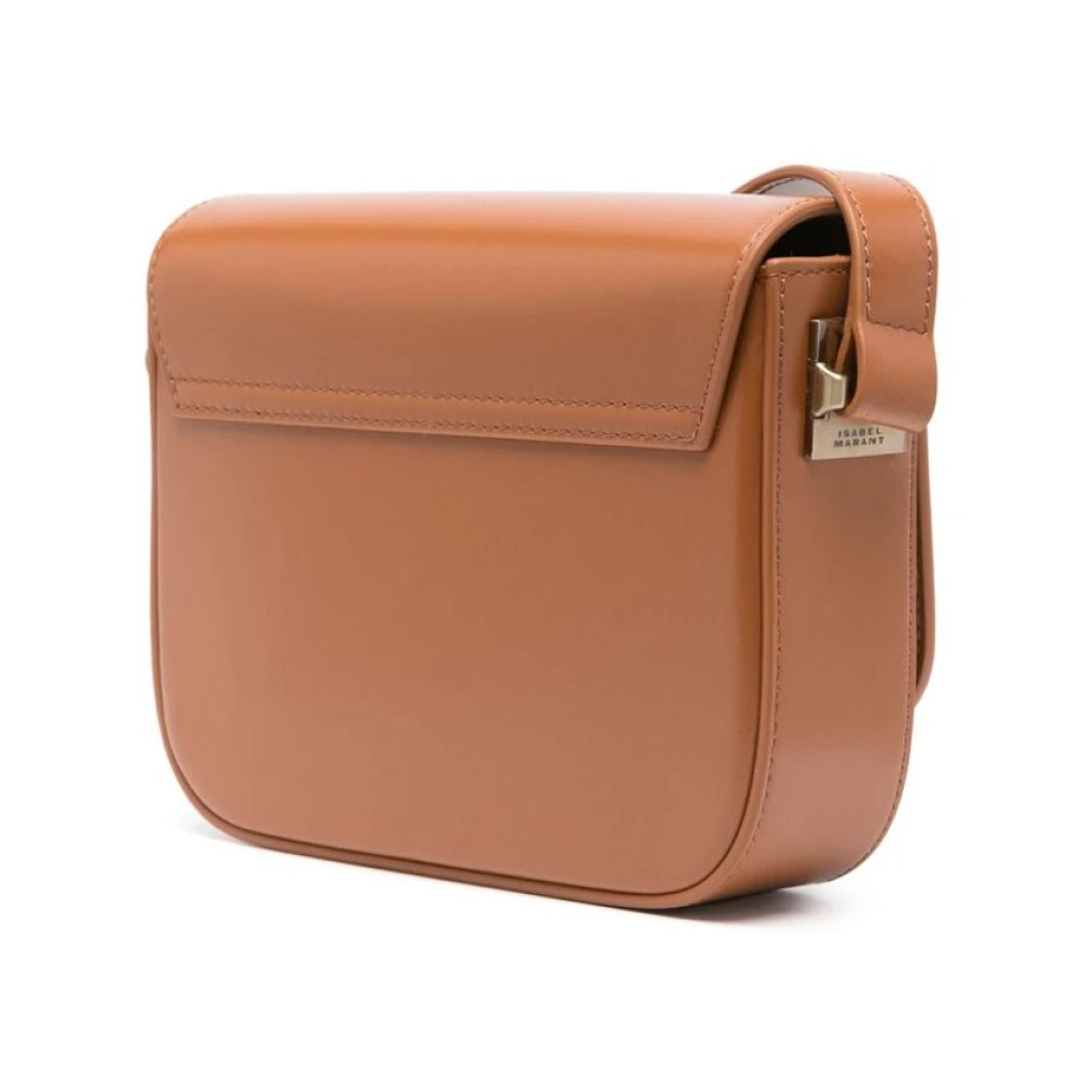 Isabel marant Cognac Bruin Leren Schoudertas met Ketting Brown Dames