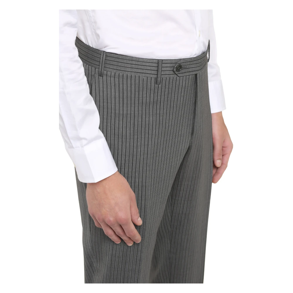 Canali Stretch wollen broek Gray Heren