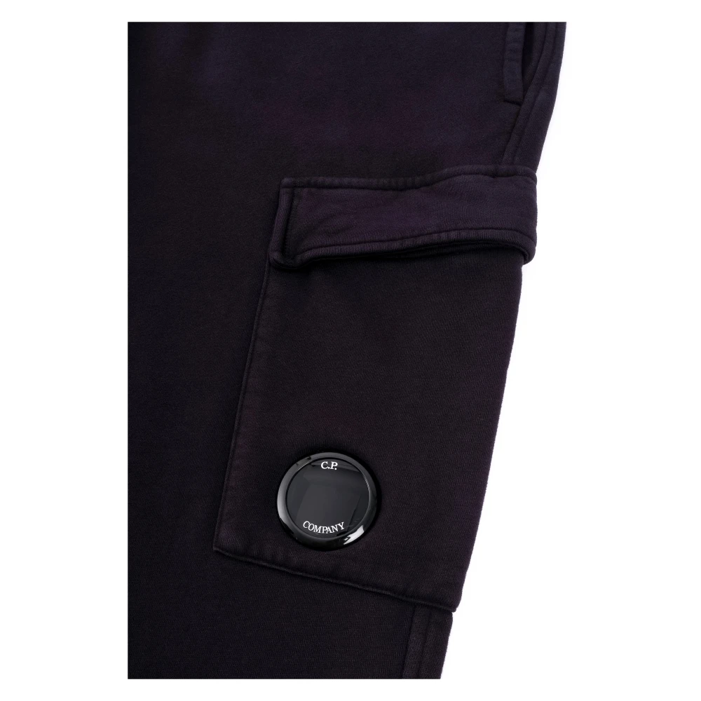 C.P. Company Geborstelde Cargo Sweatpants met Resist Dyed Purple Heren
