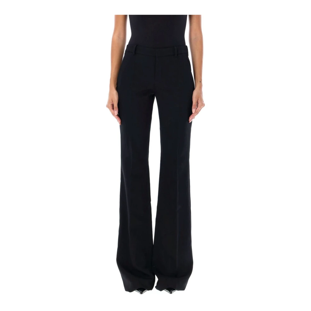 Saint Laurent Flared wollen broek Black Dames