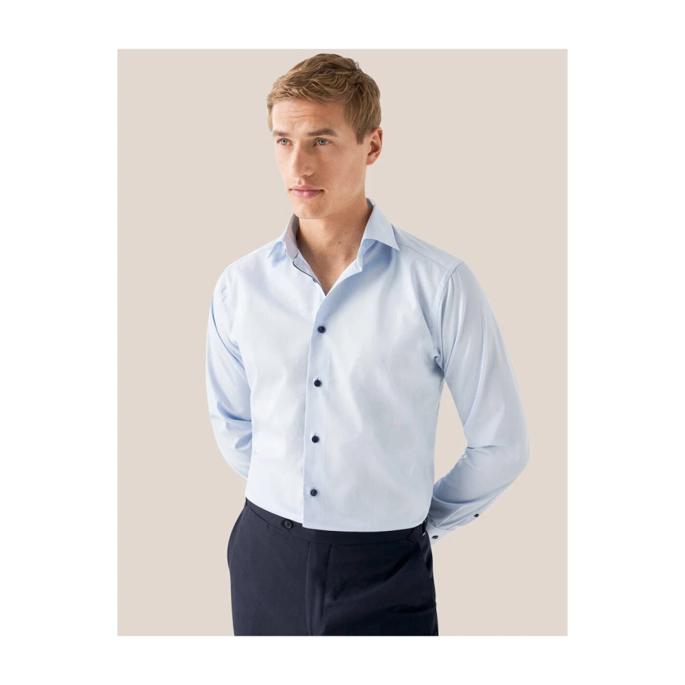 Eton Lange mouw overhemd Blue Heren