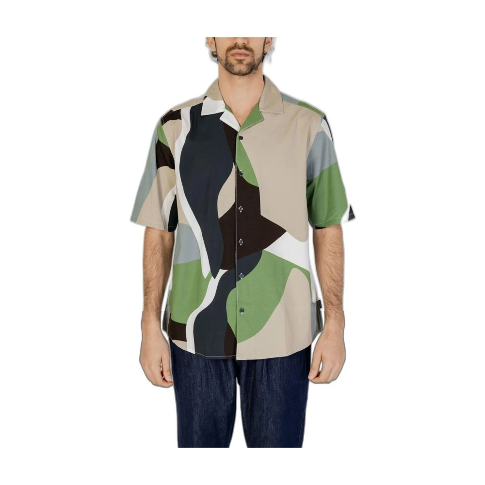 Only & Sons Groene Abstracte Print Shirt Green Heren