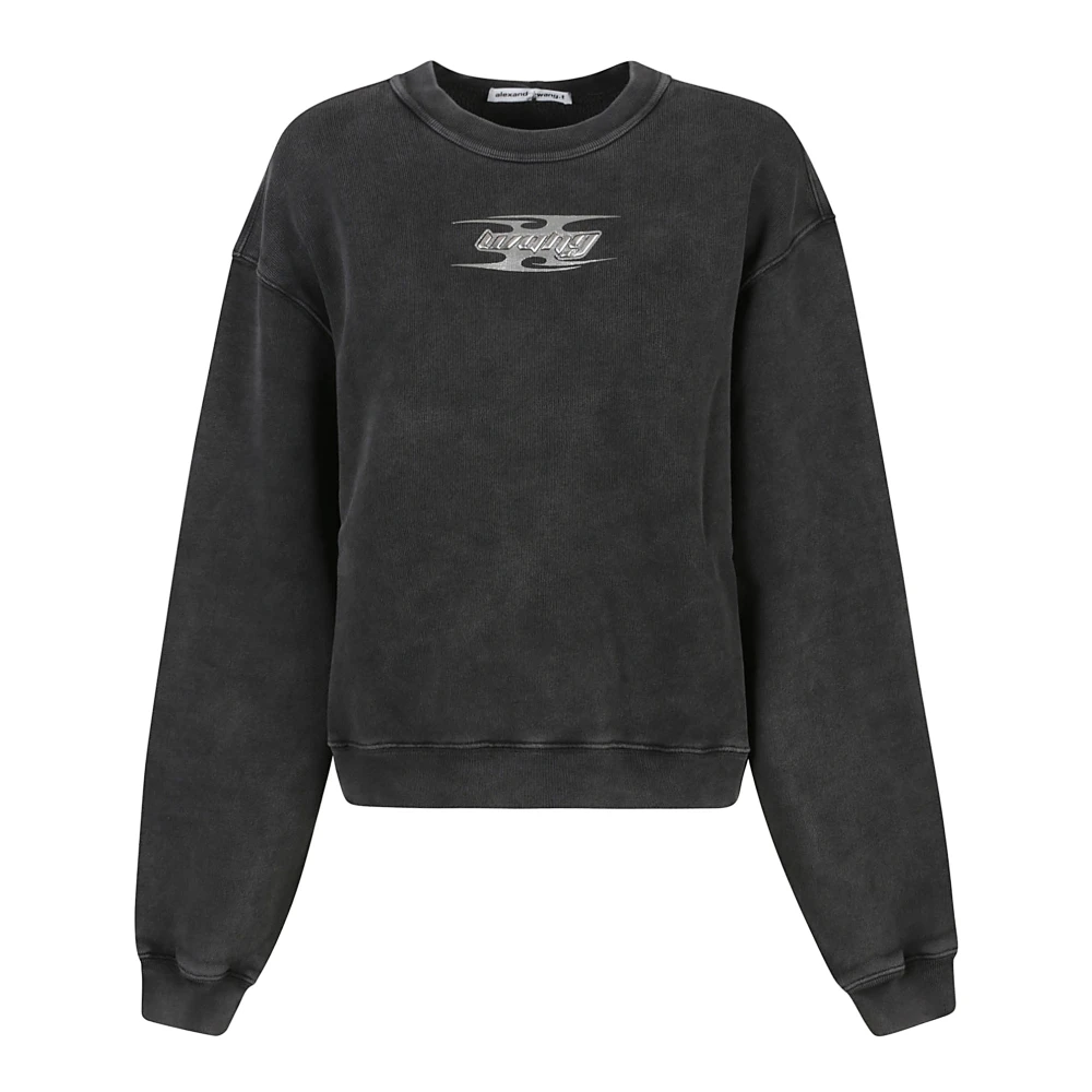 T by Alexander Wang Blade Logo Sweatshirt Ontwerp Gray Dames