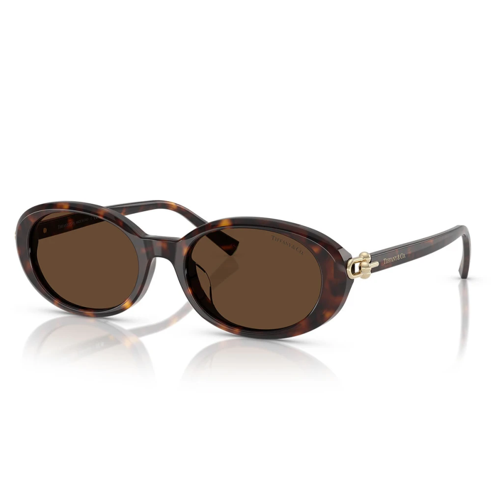 Tiffany Brown Tf4242d 80153G Woman Sunglasses Acetate Turtle Round Normal - Image 3