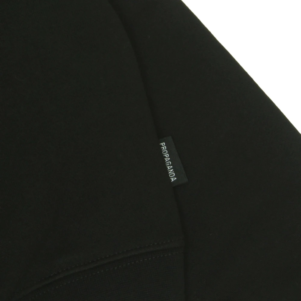 Propaganda Zwarte Cropped Crewneck Sweatshirt met Logo Black Dames