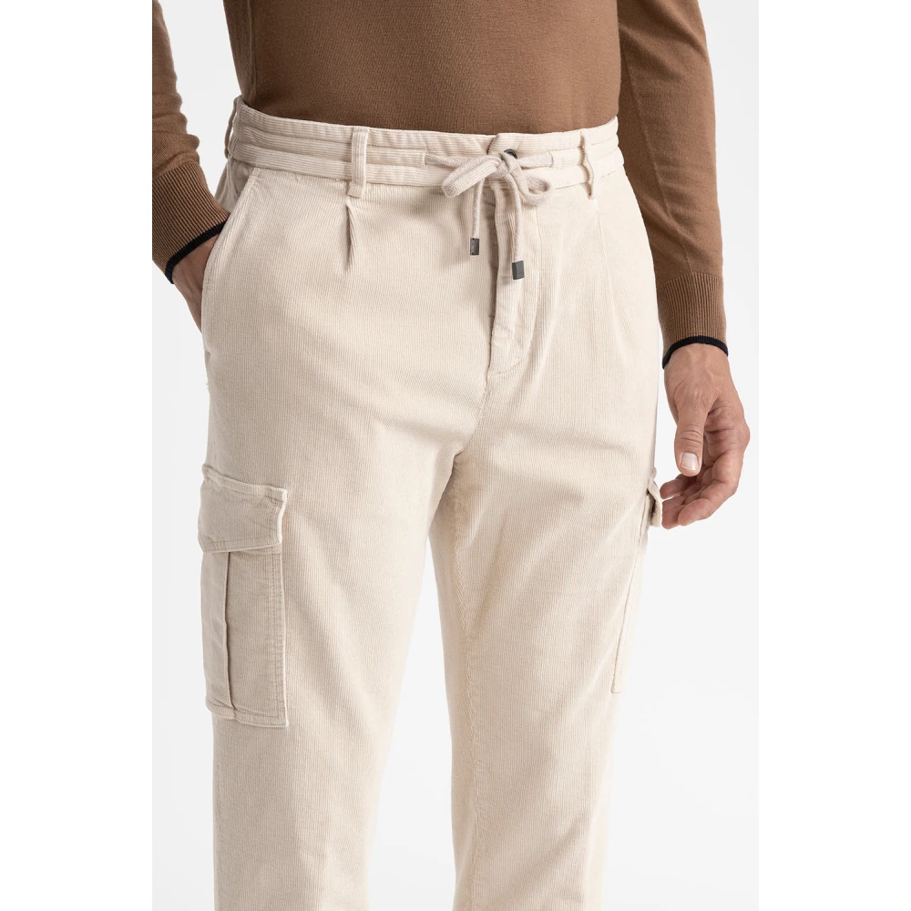 PESERICO Corduroy joggers met zakken Beige Heren