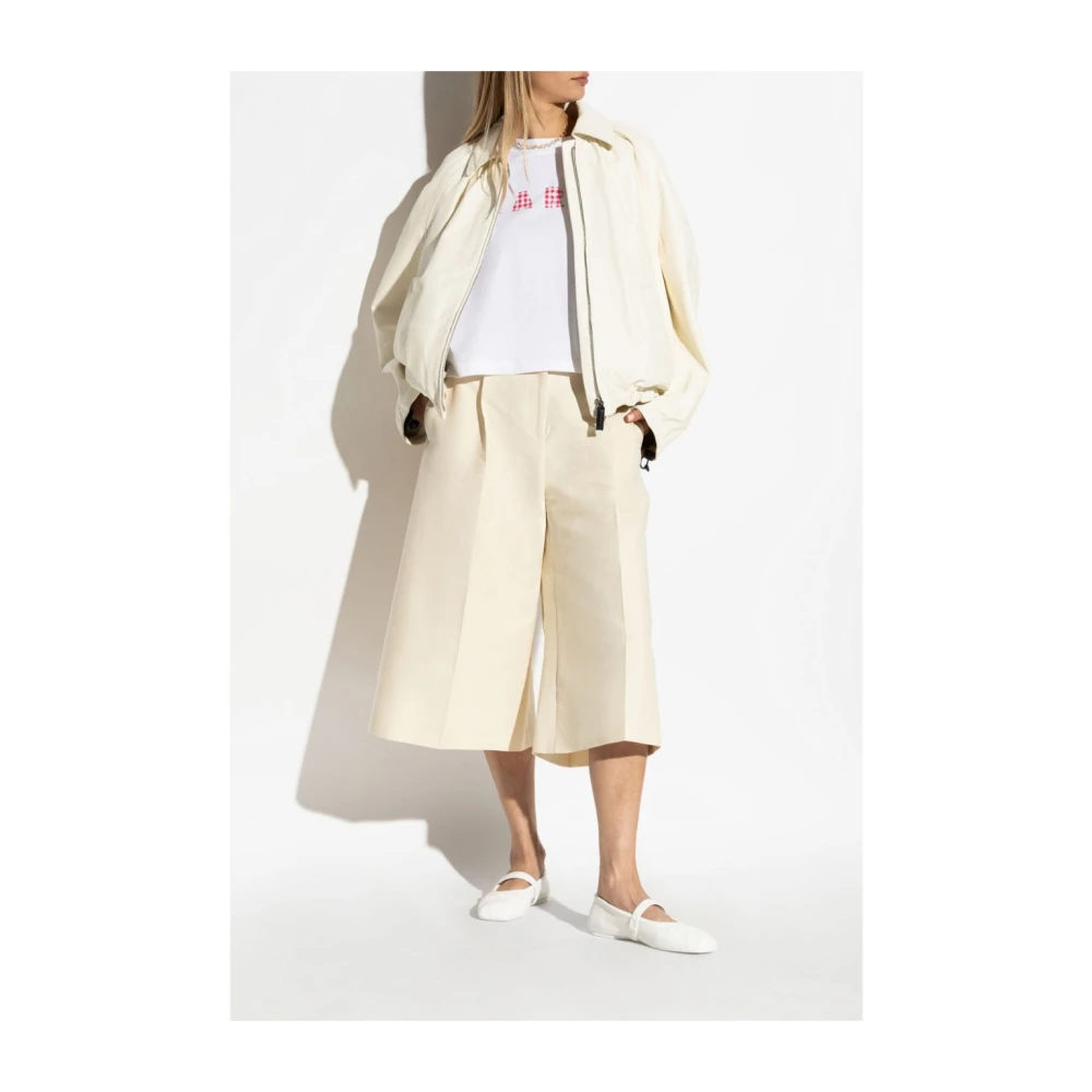 Marni Beige Logo Bermuda Shorts Beige Dames