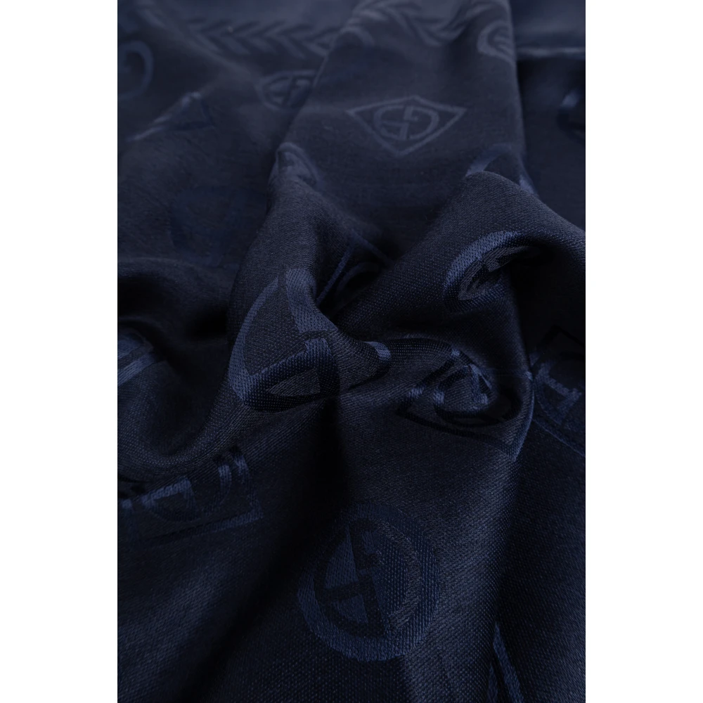 Giorgio Armani Sjaal met monogram Blue Heren