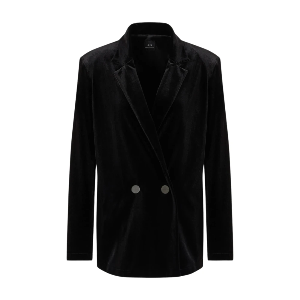 Armani Exchange Zwarte Blazer Americana Stijl Black Dames