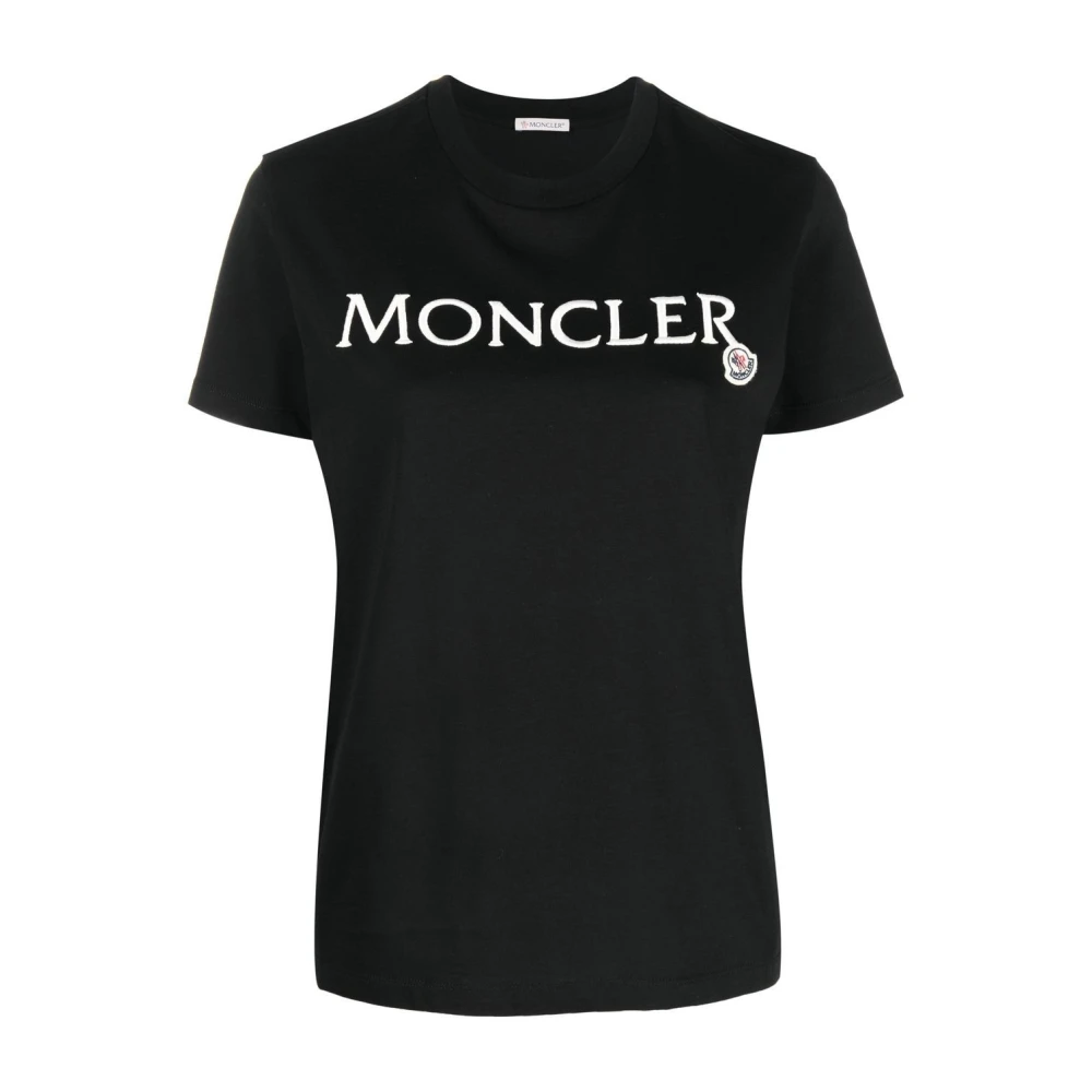 Moncler Logo-Print Kortemouw T-Shirt Black Dames