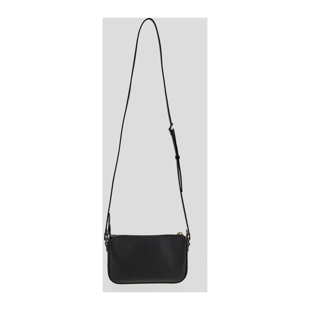 Valentino Garavani Leren Logo Tas Black Dames