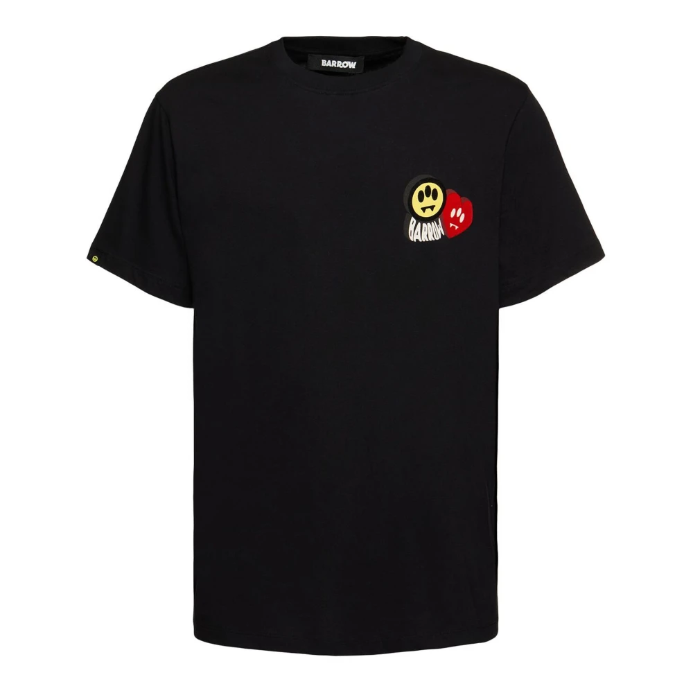 Barrow Zwarte katoenen T-shirt met logoprint Black Heren