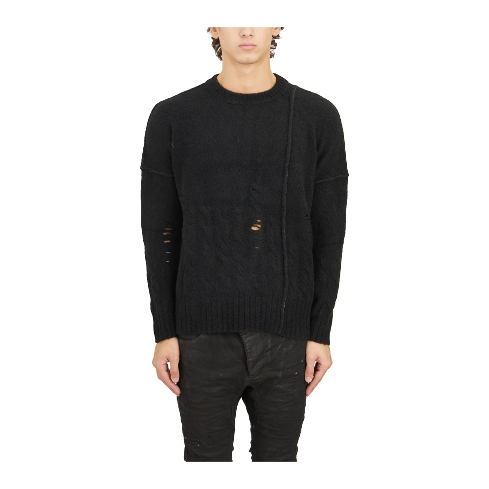 Isabel Benenato Yak Oversized Trui Black Heren