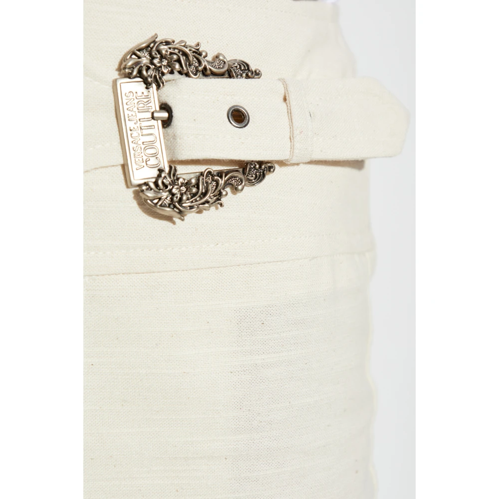 Versace Jeans Couture Broek met riem Beige Dames