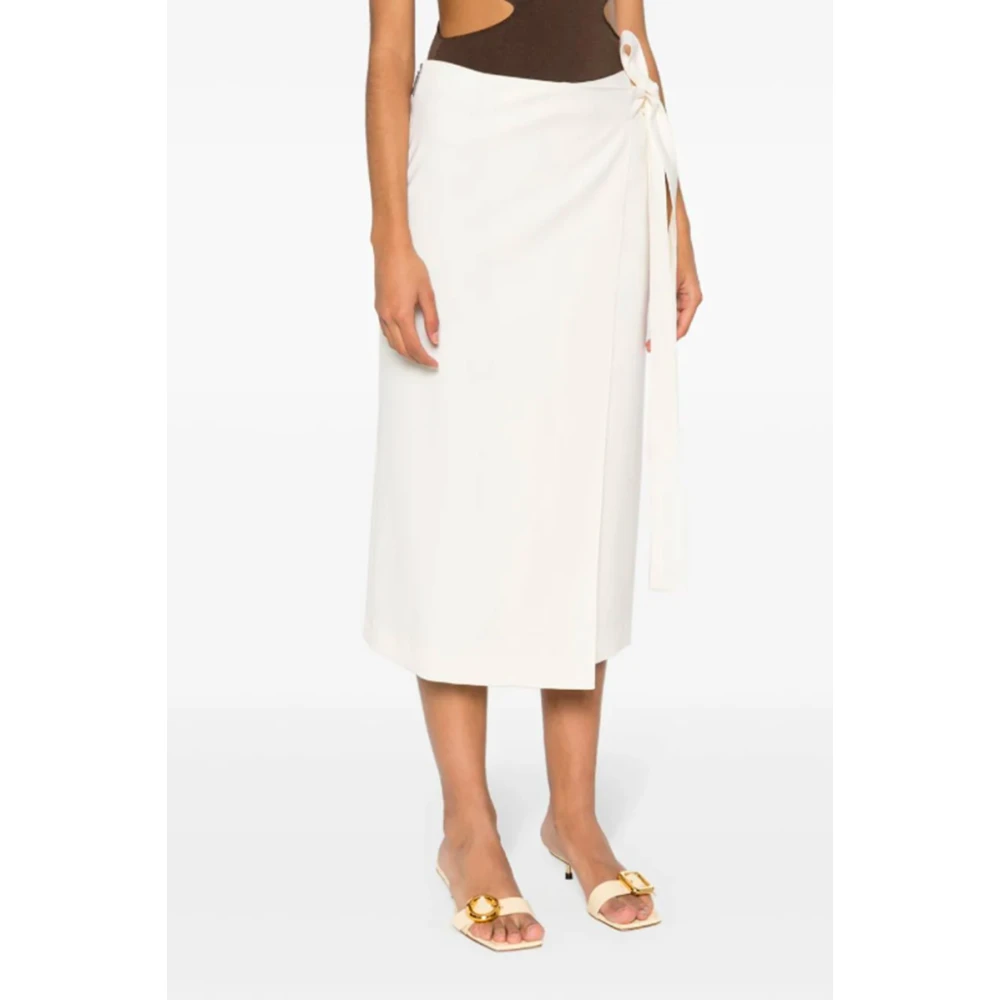 Msgm Wikkeldesign Rok Wit White Dames