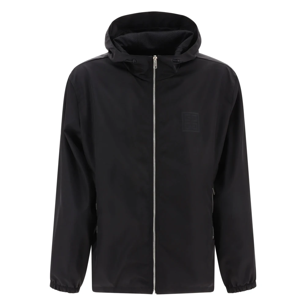 Givenchy Men's Black Light Jackets,, Lasered 4G Emblem Jacket Medium