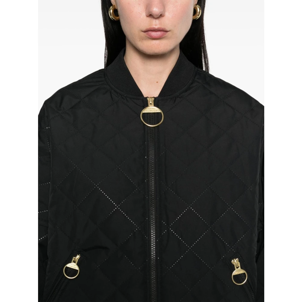 Barbour Zwarte bomberjack met ritssluiting Black Dames