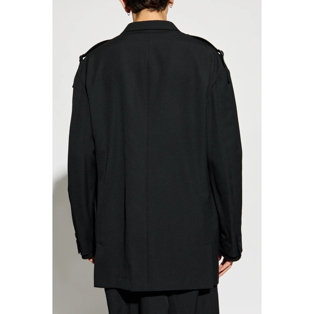 Y-3 Wollen jas Black Heren