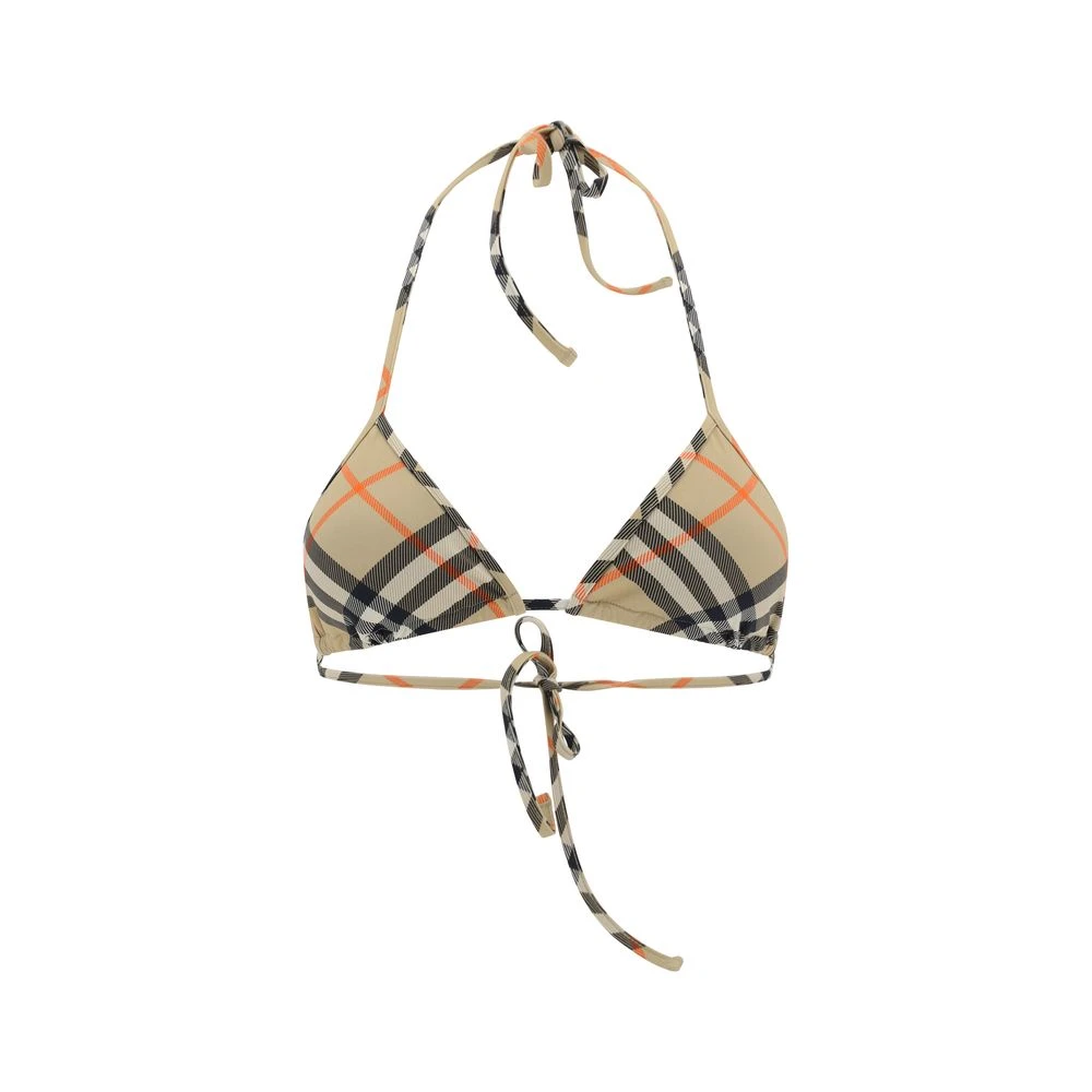 Burberry Geruite Bikini Top Beige Dames